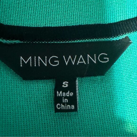 Ming Wang Green with Black Beaded Trim Round Neck Sleeveless Knit Top Sz Small - Picture 6 of 9